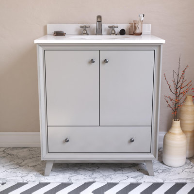 Bleeker 30'' Single Bathroom Vanity with Granite Top