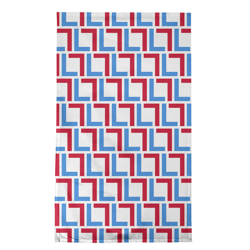 Houston Tea Towel Kitchen Towel, Polyester, White/Light Blue/Red