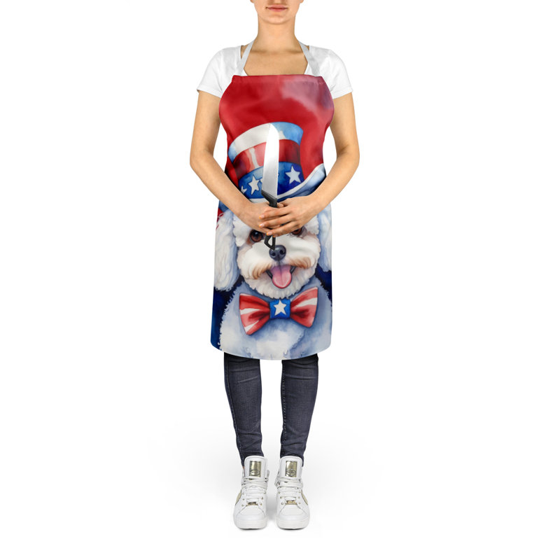 Patriotic American Apron, Bichon Frise
