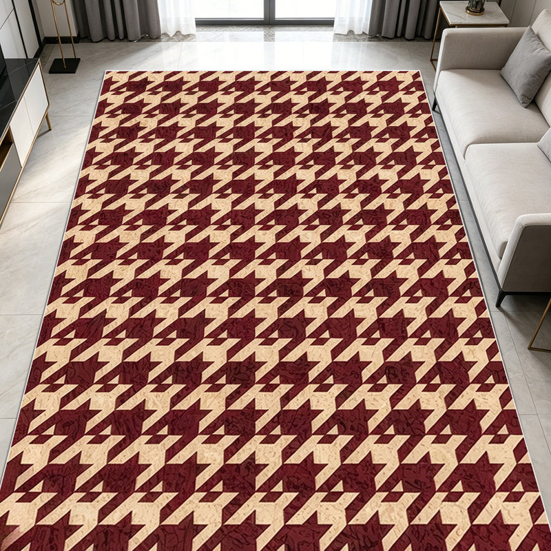 1PC Houndstooth area rugs for Living Room, Soft and Comfortable, Suitable for all seasons, easy-to-maintain, machine washable Indoor floor mat, Under Table Farmhouse suitable for dining room, bedroom, entryway, kitchen, porch, home office, Home Decor