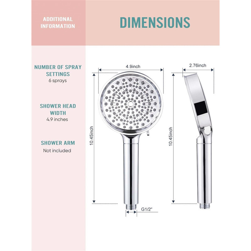 Handheld Shower Head, Chrome