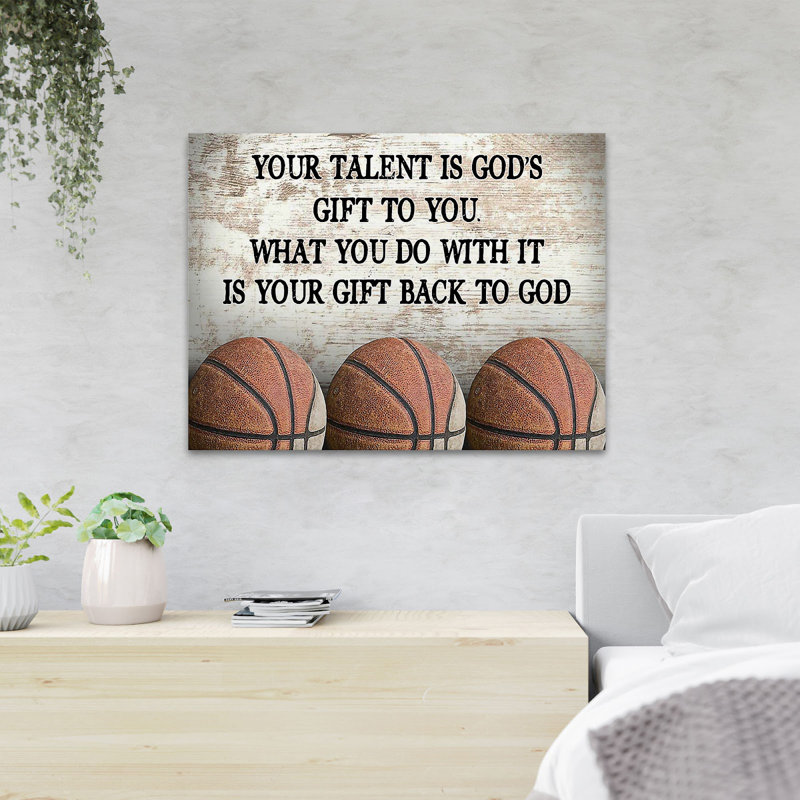 Three Balls - Your Talent Is Gods Gift To You - 1 pièce, impression d'art graphique rectangulaire sur toile tendue