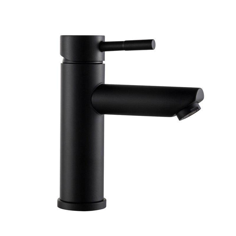 Matte Black Stainless Steel Single-Handle Bathroom Faucet