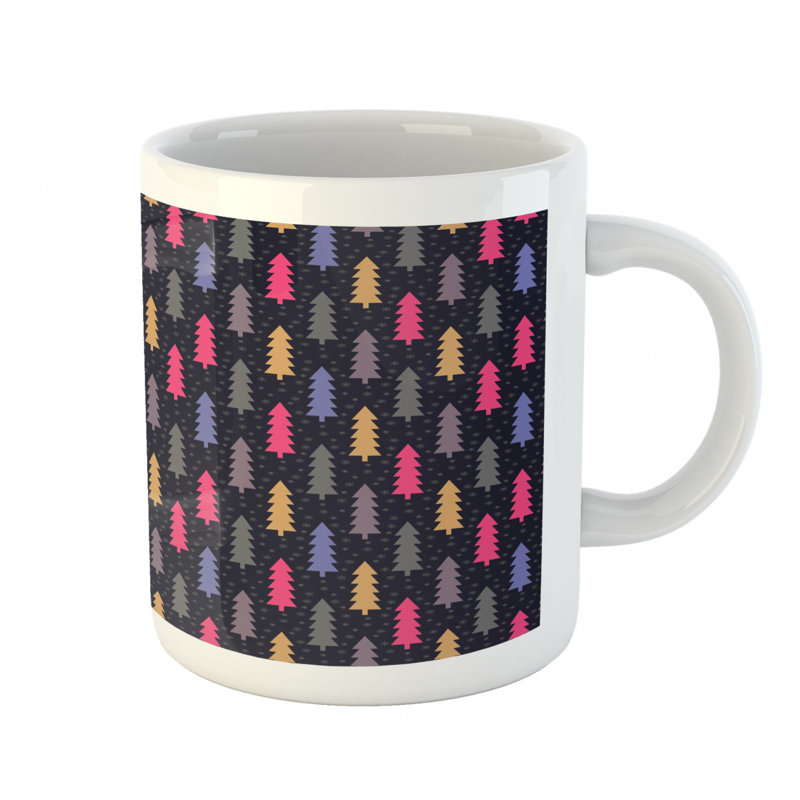 Grande tasse à café digital noel trees
