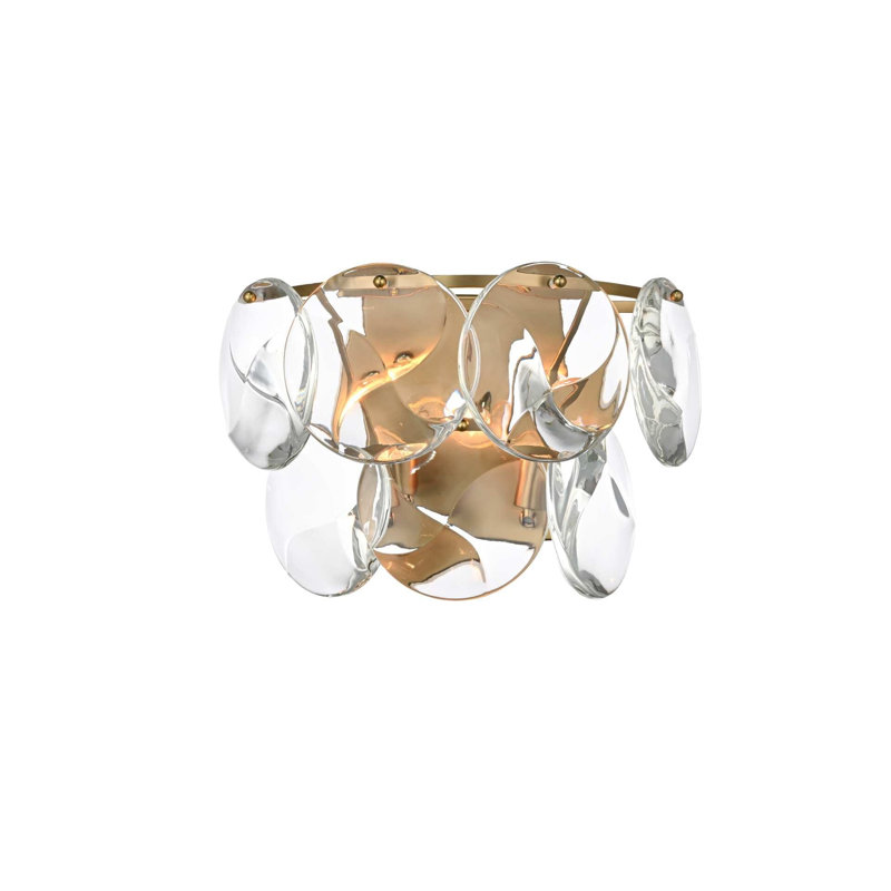 Applique murale en cristal 16 po Charlotte, Satin Gold, Crystal