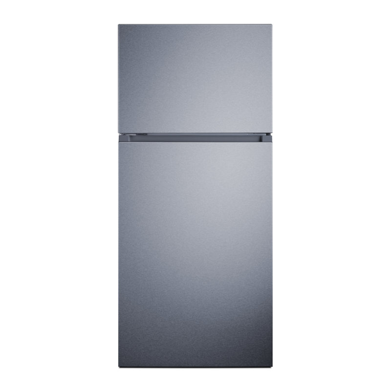 Summit Appliance 30" Wide Top Mount Refrigerator-Freezer With Icemaker, Gray, Left Handed
