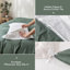 Ensemble de housse de couette 100% coton lavé Solayne avec texture de faux chanvre, couleur unie, fermeture à glissière et attaches de coin-111685176-111685167