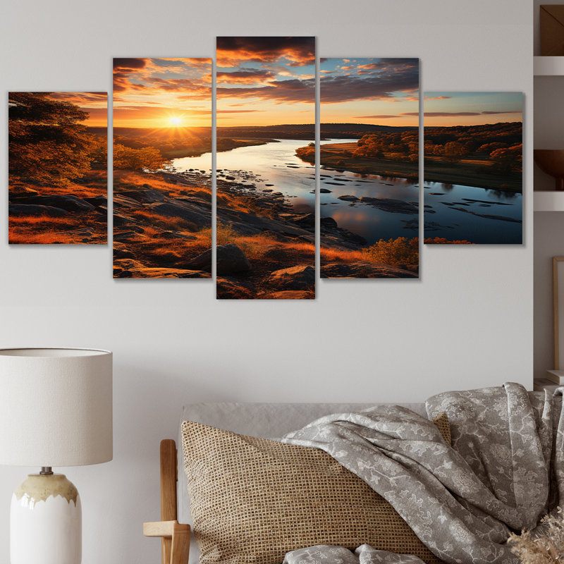«Delaware Coastal Landscape I», impression d'art mural - 5 panneaux