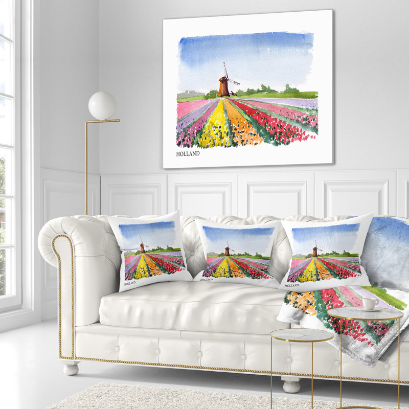 Coussin Cityscape Holland, 18 po x 18 po, Carré