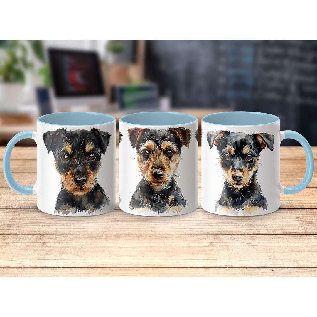 Watercolor Terrier Puppy Design 11oz Coffee Mug