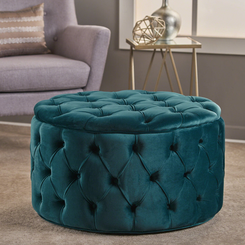Ottoman Bench, Teal