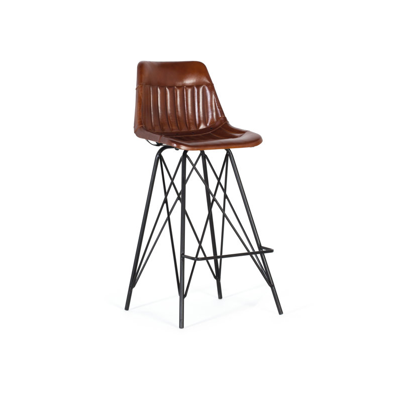 Aaliyha Upholstered Counter Stool with Metal Frame