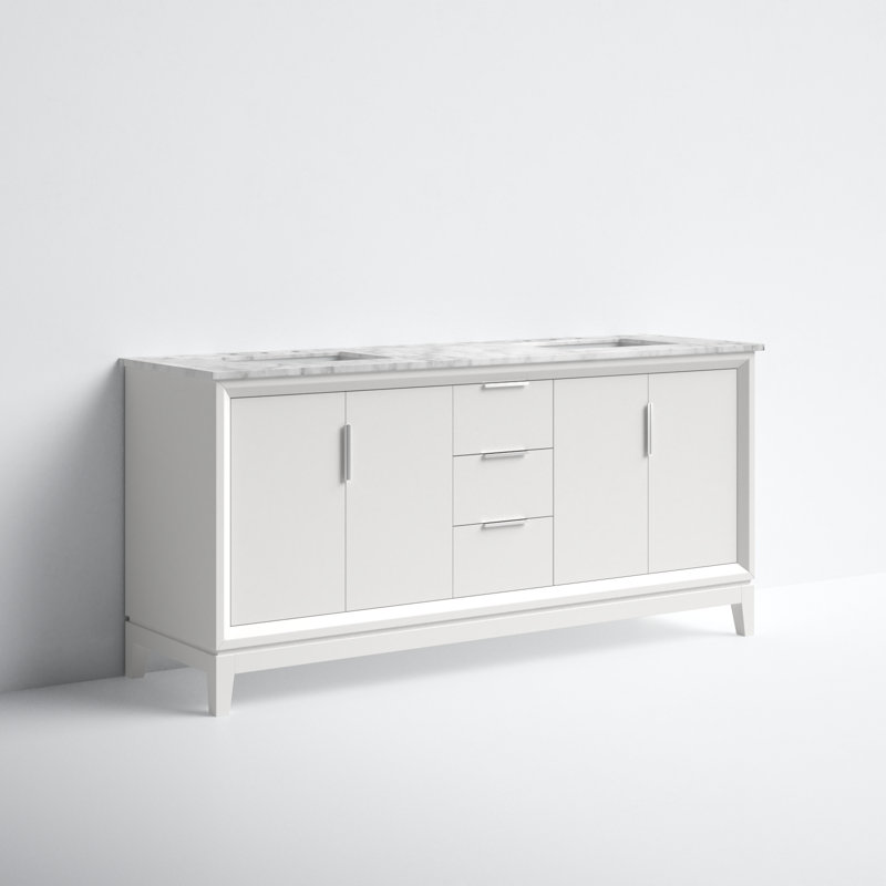 Ensemble de meuble-lavabo double 72 po Belmar, Blanc