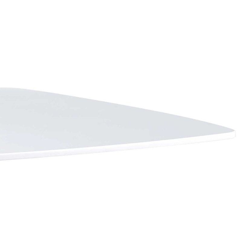 Table de salle à manger Rivkah, H 28,71 po x L 42,11 po x l 42,11 po, Blanc mat, Blanc mat