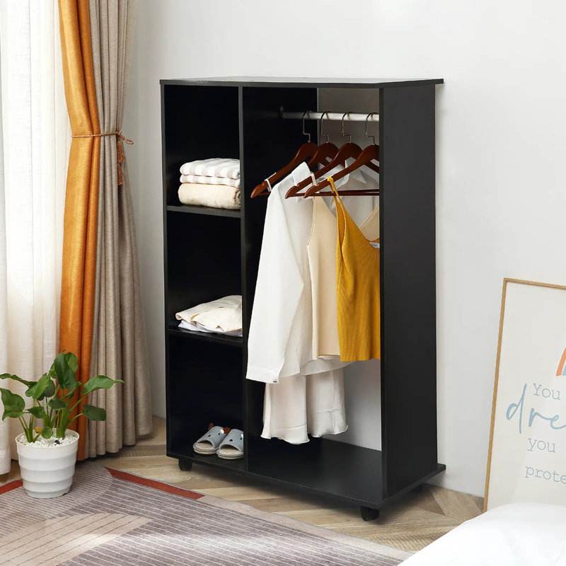 80cm Rolling Clothing Rack, Black