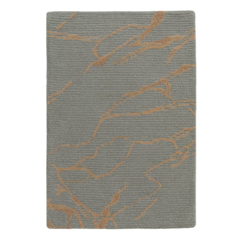 Dannie Ada Hand-Tufted Wool Abstract Area Rug, Rectangle 2' x 3', Blue