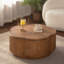 Table basse en rotin en forme de fleur avec rangement amovible