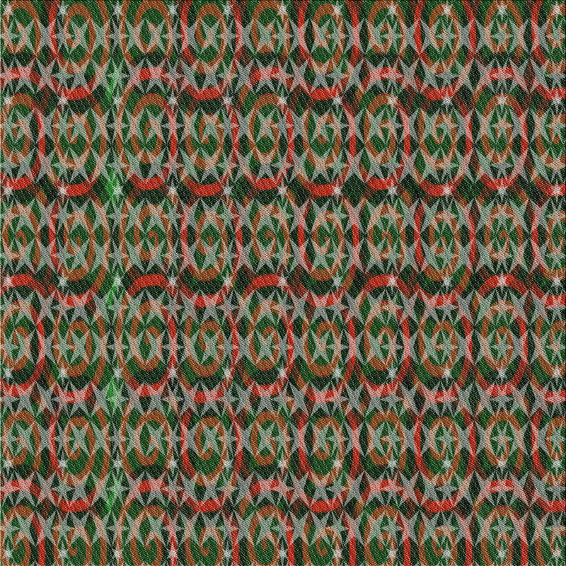Tapis vert/brun à motifs, Carré 3 pi