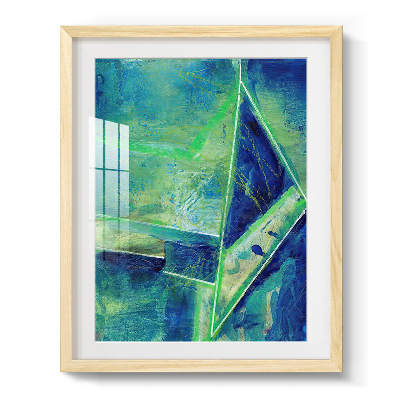 «GeometricInCoolIIPemiumGallery», reproduction d'art encadrée, H 28,5 po x l 20,5 po, Naturel