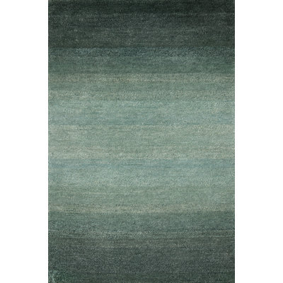 Fade Hand Knotted Ombre Area Rug in Wintergreen/Forest Green/Teal Green