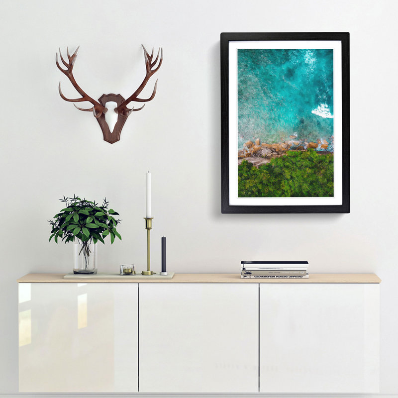 Atuh Beach in Bali Indonesia - Picture Frame Painting Print, Black Framed, 63cm H x 45cm W x 2cm D