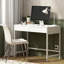 Bureau de charge 40 po avec 2 prises et 2 ports USB - Bureau d'ordinateur / meuble-lavabo à 2 tiroirs pour bureau ou chambre à coucher