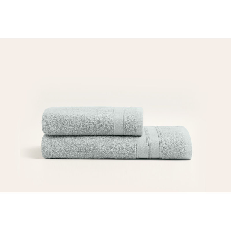 Ensemble de serviettes de bain de luxe (2 pièces), 100% coton, gris | Comprend une serviette à main de 19,7 po x 35,4 po et une serviette de bain de 35,4 po x 59,1 po | 350 g / m², doux et absorbant, lavable à la machine, séchage à basse température, parfait pour la maison et le spa