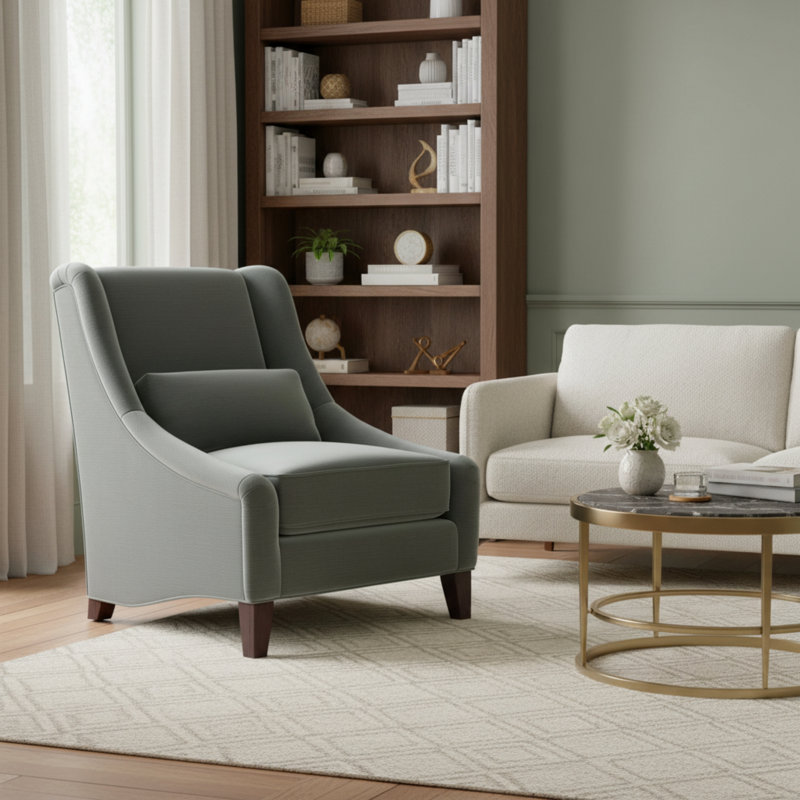 Adriana Chair, Charcoal Cotton