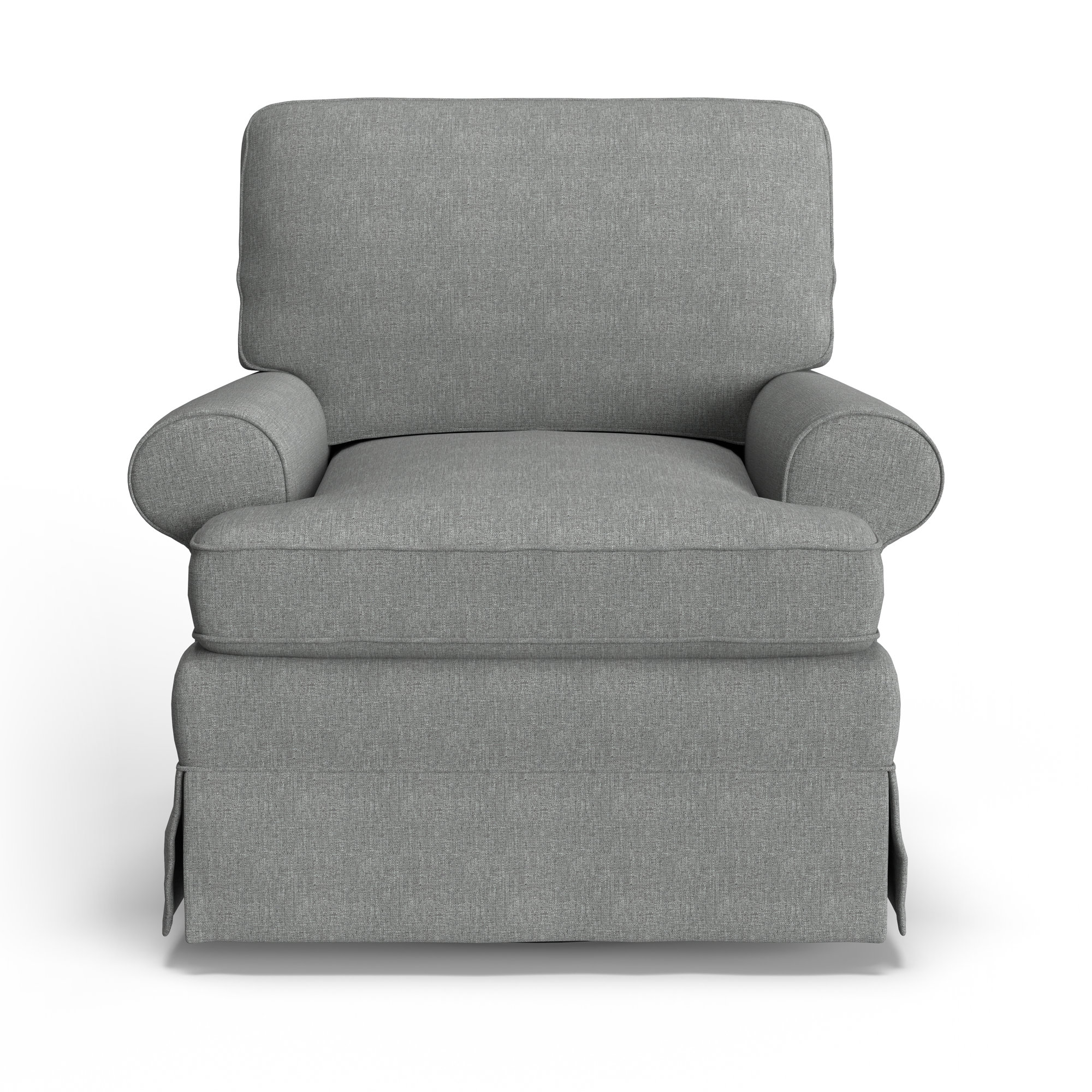 Upholstered Swivel Armchair, Charcoal Grey Performance