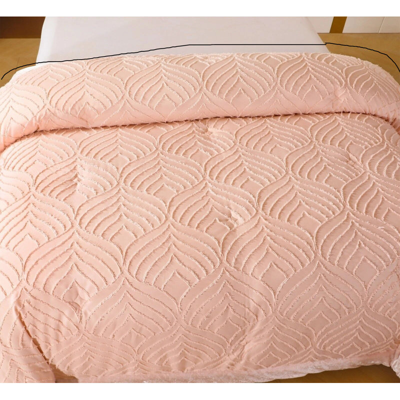 Polyester Bedspread with Pillow Shams, Pink