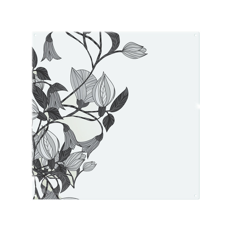 Flower Illustration Splash Back, 70cm L x 50cm W