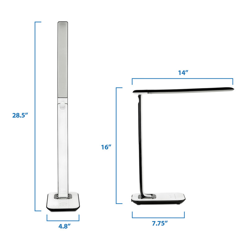 Mount-It! LED Desk Lamp With USB Charging Port Dimmable Touch Controls with Color Adjustment
