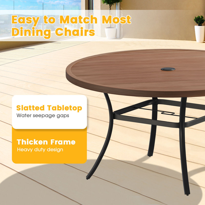 Patio Dining Set, Gray/Brown