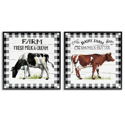 Ensemble de 2 giclées de vaches laitières par Spring Farm