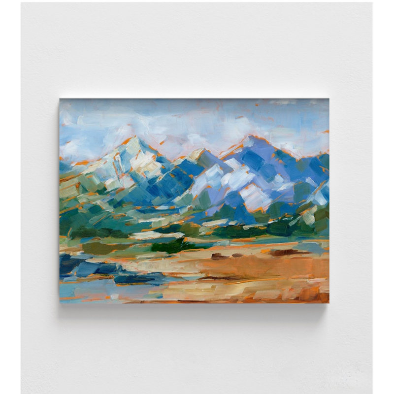 «Blue Mountain Peaks II» par Ethan Harper, impression de peinture de montagnes, paysage naturel, paysage abstrait, art mural encadré