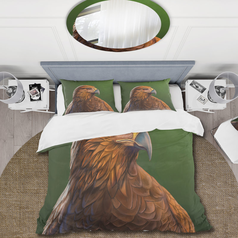 Portrait of Harris Hawk Bird - Ensemble de housse de couette traditionnel - Microfibre de polyester