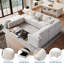 Canapé modulaire beige à 9 places Cloud, canapé modulaire en L avec repose-pieds, tissu chenille et grand espace de rangement pour le salon-1492595858