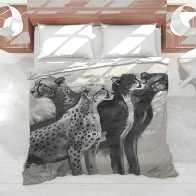 Édredon monochrome à motif guépard