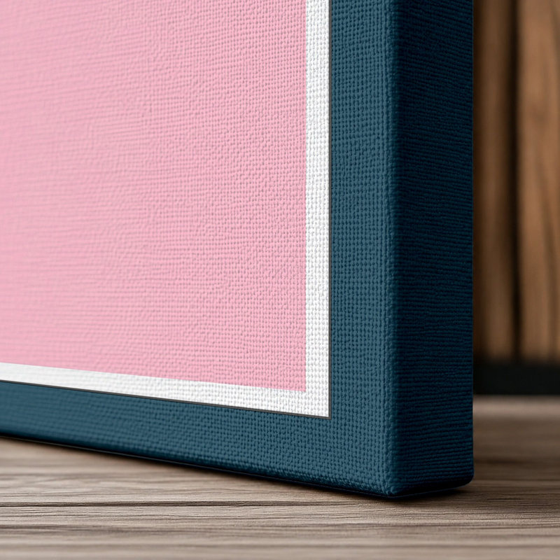Fuchsia Bloom Botanical - Wrapped Canvas, 18x12 - 45.7 x 30.5 cm, Teal Border