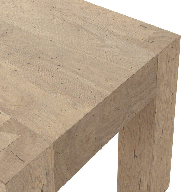 Table de bout Rory, Whitewash Rustic Wormwood Oak