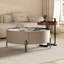 Table basse ronde avec plateau en pierre frittée et base en cuir-129196707-129196709