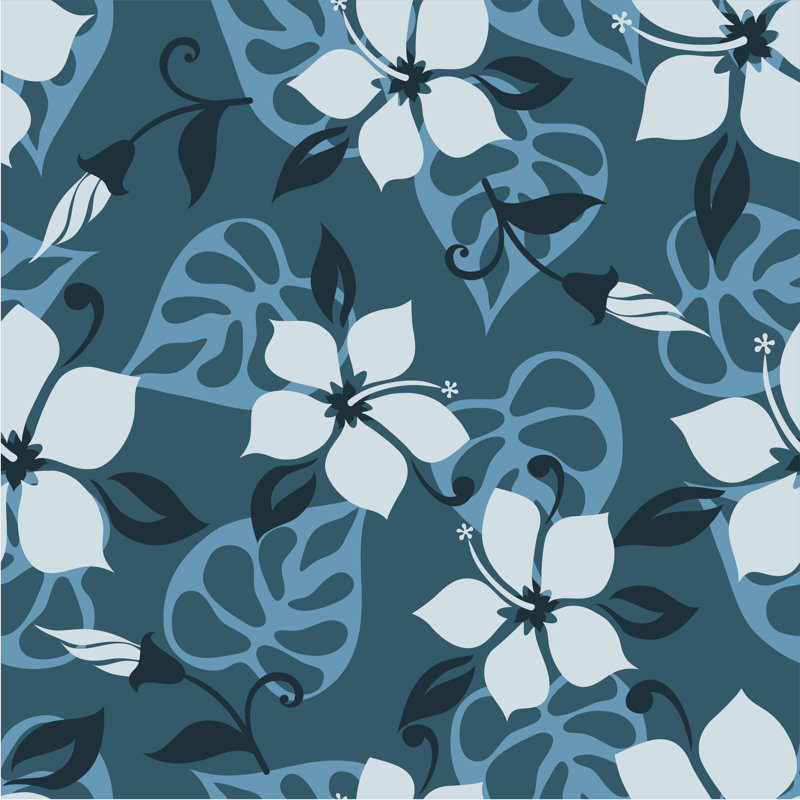Hawaiian Seamless Pattern - Wrapped Canvas Print, 122cm H x 122cm W