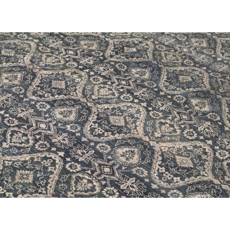 Tapis gris de haute qualité noué à la main de haute qualité