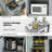 Rolling Kitchen Island with Wheels Kitchen Cart with Drawer and Glass Door Cabinet