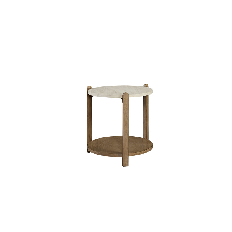Stone Top End Table - Toffee