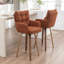 Swivel Upholstered Counter Stool with Solid Wood Frame-455983326