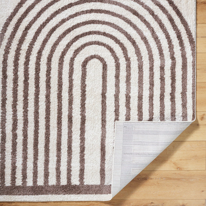 Dark Brown Modern Washable Rug, Geometric Anti-Slip Rug For Living Room, Dining Room, Bedroom, Kitchen