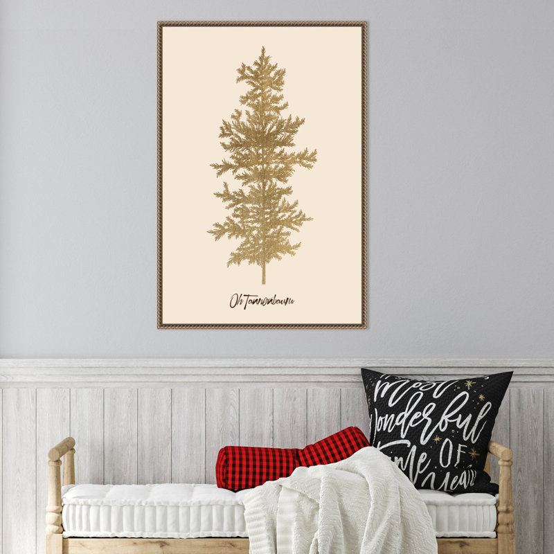 "Oh Tanenbaum (beige)" par Kubistika, reproduction d'art sur toile encadrée, H 33 po x l 23 po