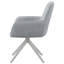 Chaise d'appoint à accoudoirs évasés gris clair et chrome