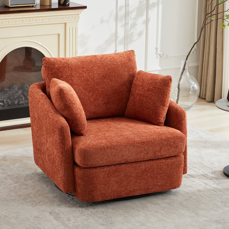 Fauteuil d'appoint pivotant avec coussins décoratifs, idéal pour la chambre à coucher, le salon et le salon, pivotant à 360 degrés pour un confort et une flexibilité ultimes